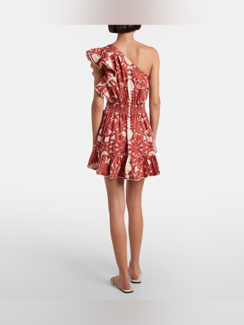 POUPETTE ST BARTH Corinne Floral Ruffled Cotton Minidress XS One Shoulder dainty - Picture 2 of 16